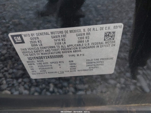 2010 CADILLAC SRX 3GYFNDEY2AS593995 Photo 8