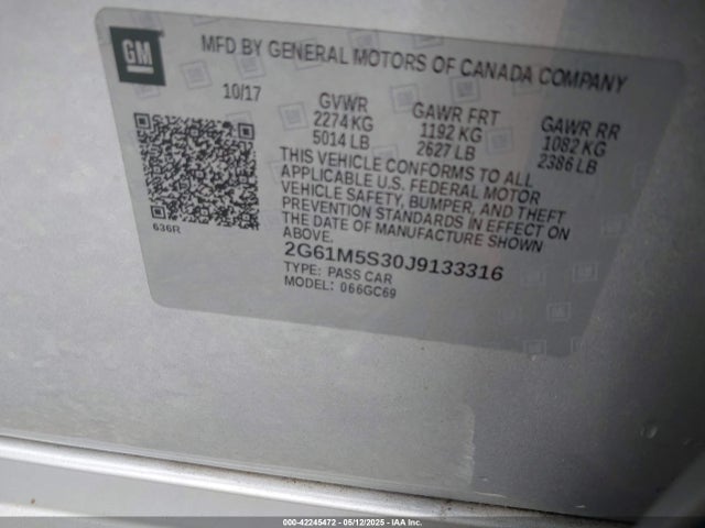 2018 CADILLAC XTS 2G61M5S30J9133316 Photo 8