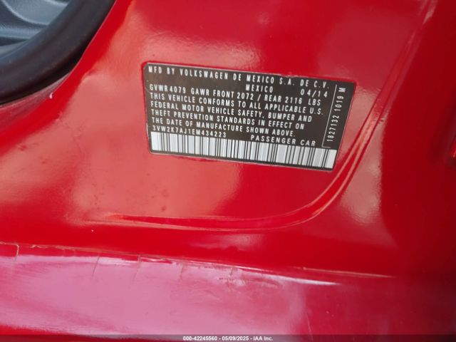3VW2K7AJ1EM434223 Volkswagen Jetta 2.0l S
