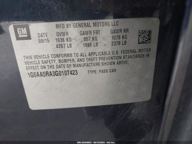 1G6AA5RA3G0107423 Cadillac Ats Standard