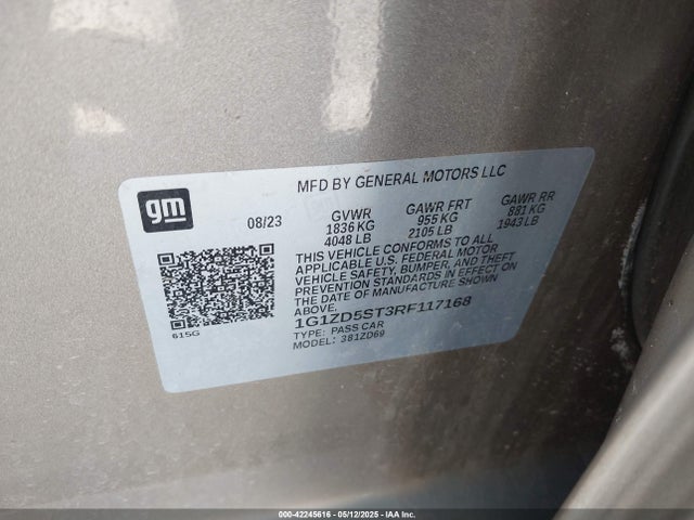 1G1ZD5ST3RF117168 Chevrolet Malibu Fwd 1lt