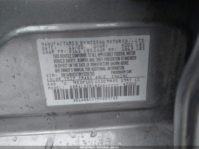 3N1AB8CV7MY209755 Nissan Sentra Sv Xtronic Cvt