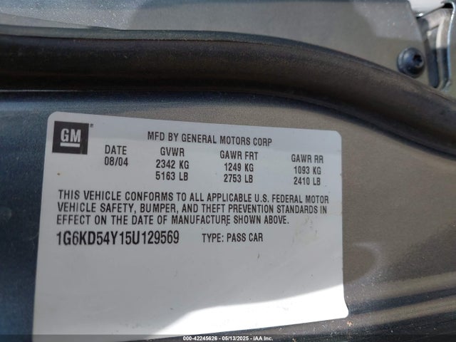 2005 CADILLAC DEVILLE 1G6KD54Y15U129569 Photo 8