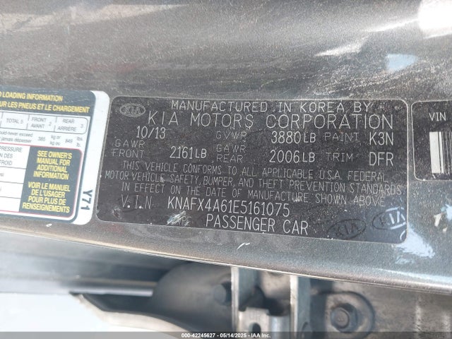 KIA 2014 2014 KNAFX4A61E5161075 Image 9