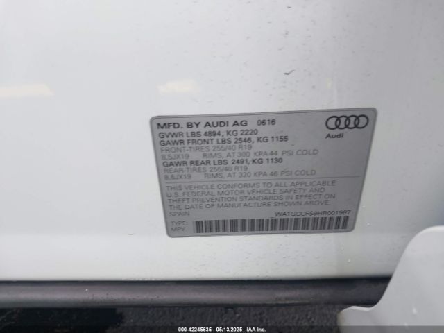 WA1GCCFS9HR001987 Audi Q3 2.0t Premium