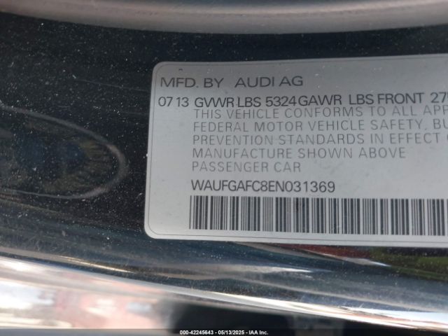 WAUFGAFC8EN031369 Audi A6 3.0t Premium Plus