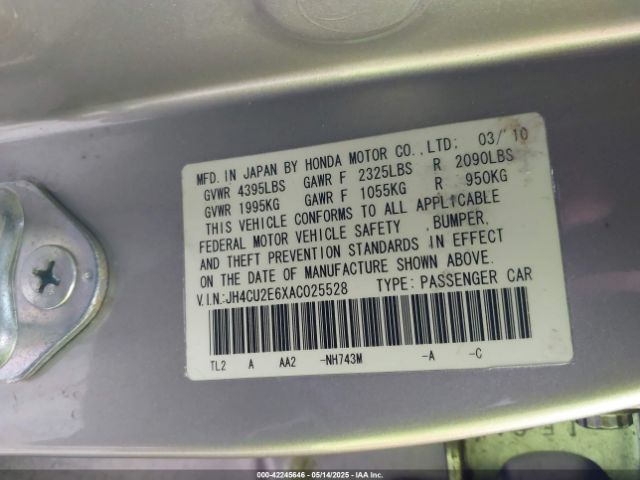 2010 ACURA TSX JH4CU2E6XAC025528 Photo 8