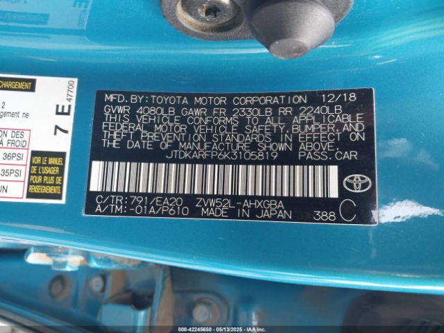 JTDKARFP6K3105819 Toyota Prius Prime Advanced
