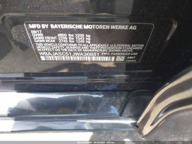 2018 BMW 530I WBAJA5C51JWA36851 Photo 8