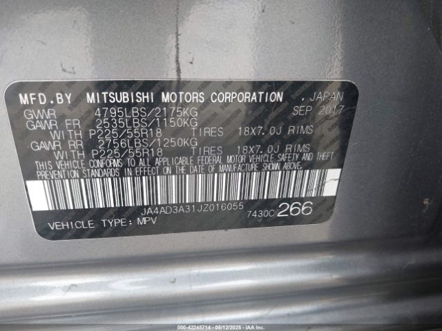 2018 MITSUBISHI OUTLANDER JA4AD3A31JZ016055 Photo 8