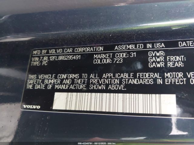 7JRL12FL8RG295491 Volvo S60 B5 Plus Dark Theme