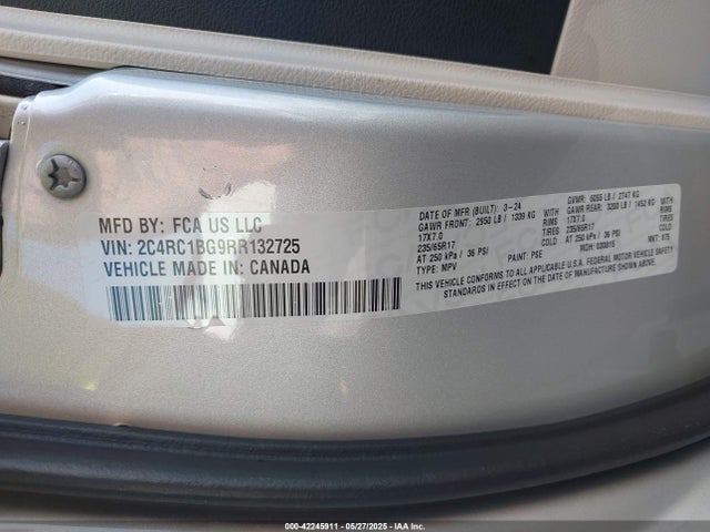 2C4RC1BG9RR132725 Chrysler Pacifica Touring L