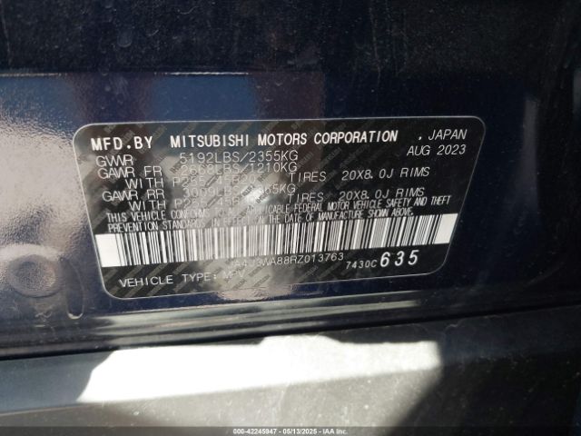 JA4J3WA88RZ013763 Mitsubishi Outlander Sel 2.5 2wd