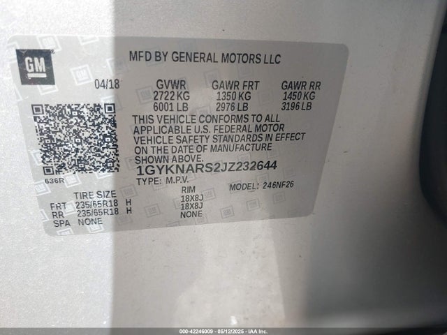2018 CADILLAC XT5 1GYKNARS2JZ232644 Photo 8