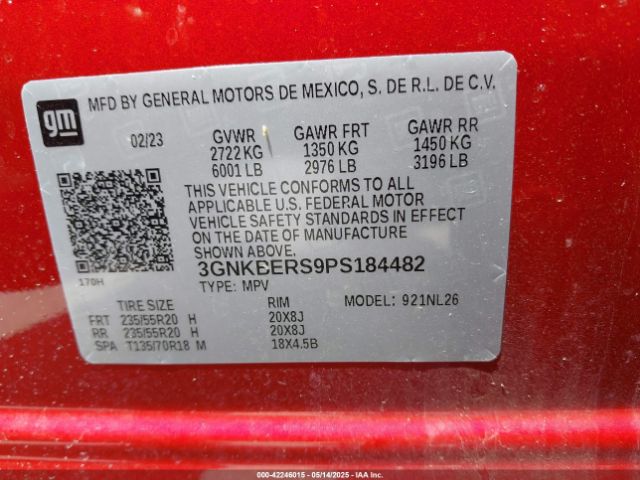 3GNKBERS9PS184482 Chevrolet Blazer Fwd Rs