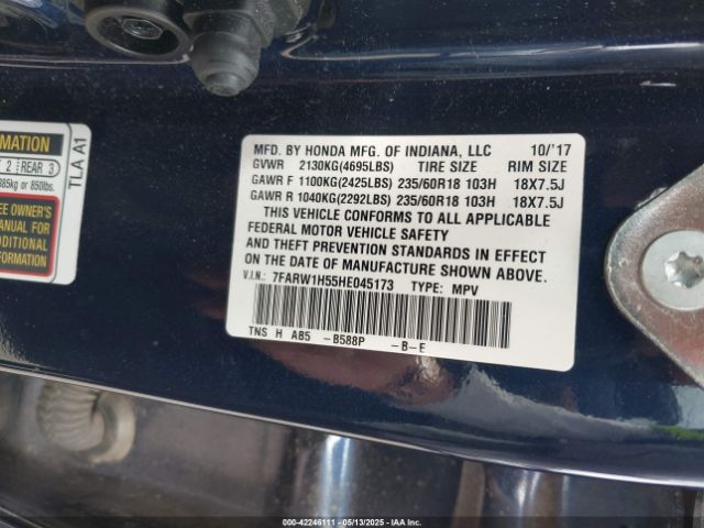 7FARW1H55HE045173 Honda l15be
