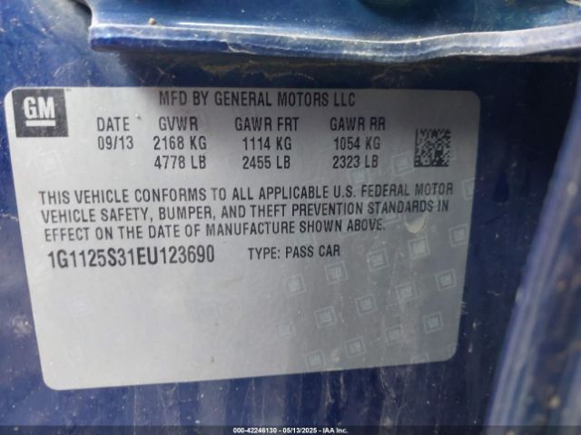 1G1125S31EU123690 Chevrolet Impala 2lt