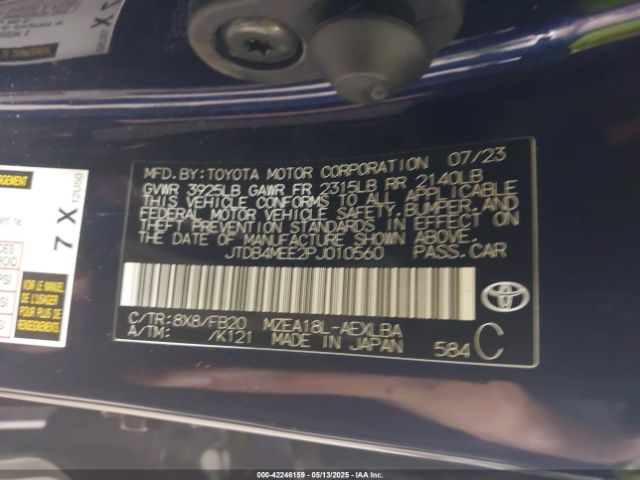 JTDB4MEE2PJ010560 Toyota COROLLA LE