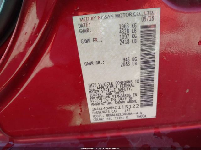 2019 NISSAN ALTIMA 1N4BL4DV0KC115122 Photo 8