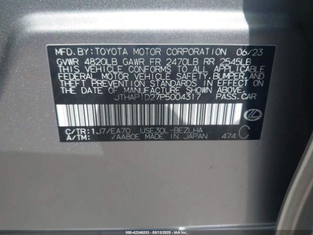 2023 LEXUS IS 500 JTHAP1D27P5004317 Photo 8