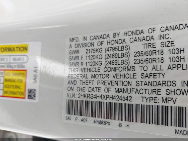 2HKRS4H4XPH424542 Honda l15be