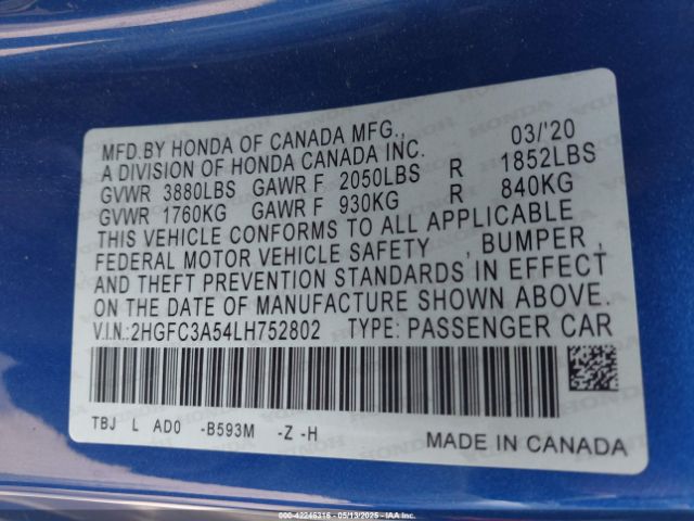 2020 HONDA CIVIC SI 2HGFC3A54LH752802 Photo 8