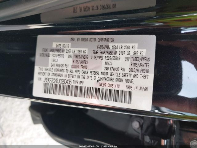 JM3KFACM8J0380435 Mazda Cx-5 Touring