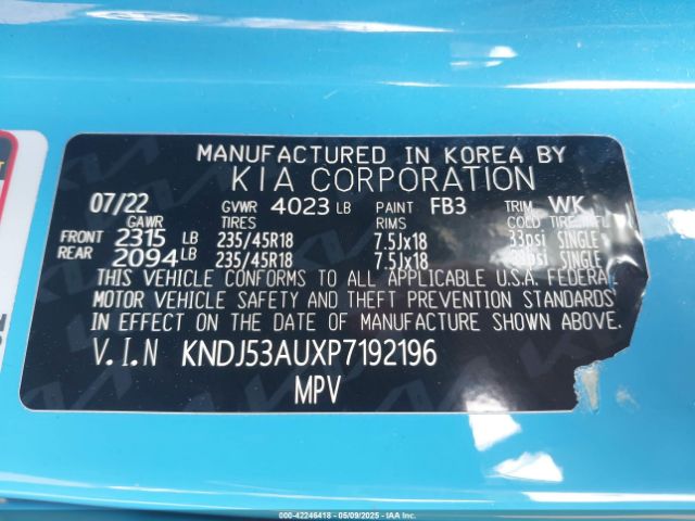 KNDJ53AUXP7192196 KIA Soul Gt-line