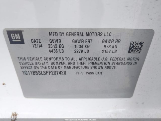 1G11B5SL8FF237420 Chevrolet MALIBU LS