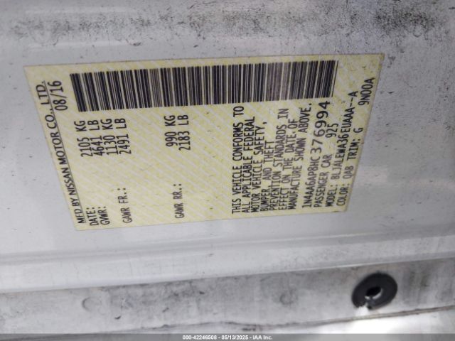 2017 NISSAN MAXIMA 1N4AA6AP8HC376994 Photo 8