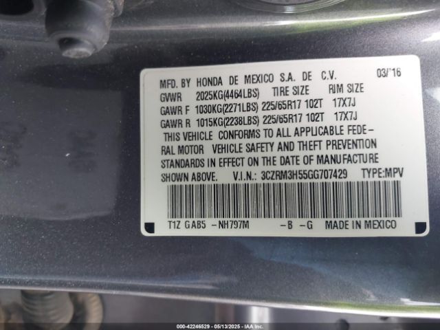 3CZRM3H55GG707429 Honda CR-V EX