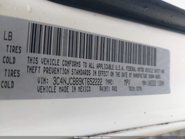 3C4NJCBB9KT652222 Jeep Compass Latitude Fwd
