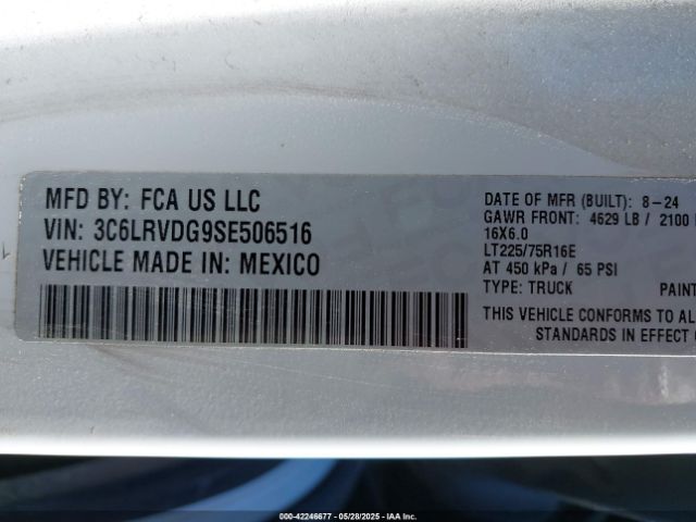 3C6LRVDG9SE506516 RAM Promaster 2500 Tradesman High Roof 159 Wb W/pass Seat