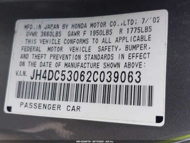 2002 ACURA RSX JH4DC53062C039063 Photo 8