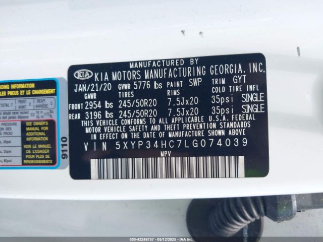 5XYP34HC7LG074039 KIA Telluride Ex