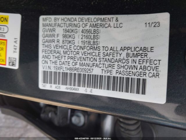 19XFL1H86RE009257 Honda Civic Sport Touring