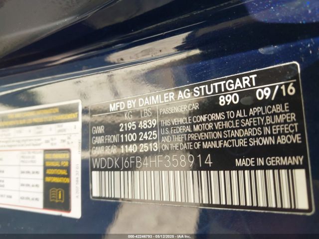 2017 MERCEDES-BENZ E 400 WDDKJ6FB4HF358914 Photo 8