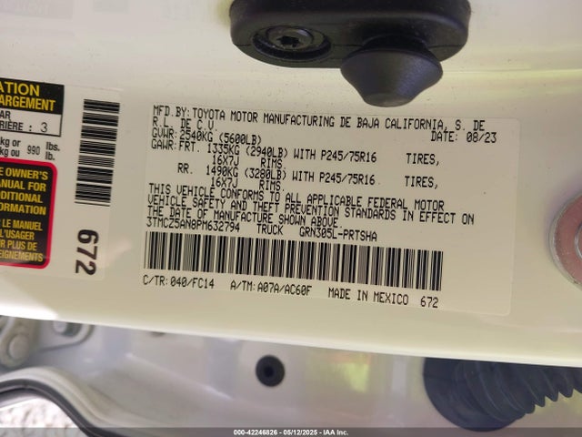 3TMCZ5AN8PM632794 Toyota Tacoma Sr5 V6