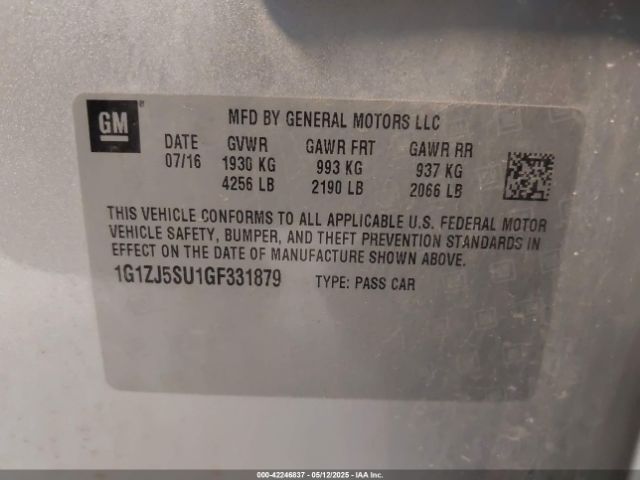 1G1ZJ5SU1GF331879 Chevrolet MALIBU HYBRID