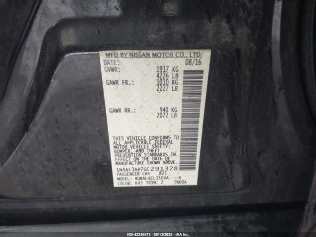 1N4AL3AP7GC291328 Nissan Altima 2.5 Sr
