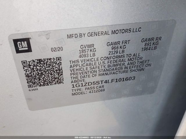1G1ZD5ST4LF101603 Chevrolet lfv - direct injection, variable valve timing, gen 1