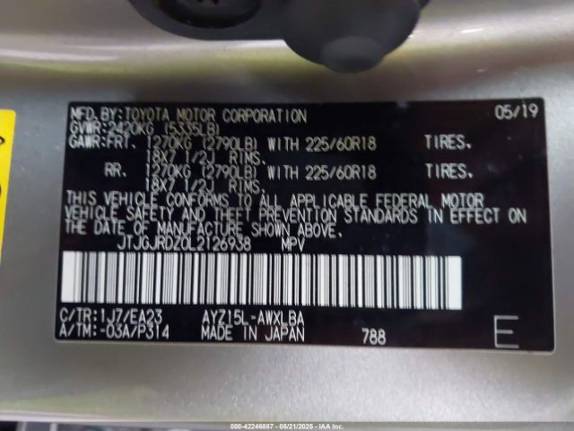 JTJGJRDZ0L2126938 Lexus NX 300H