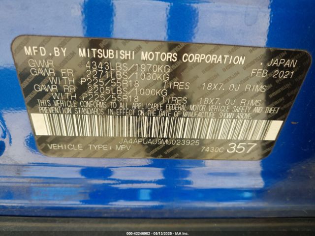 2021 MITSUBISHI OUTLANDER SPORT JA4APUAU9MU023925 Photo 8