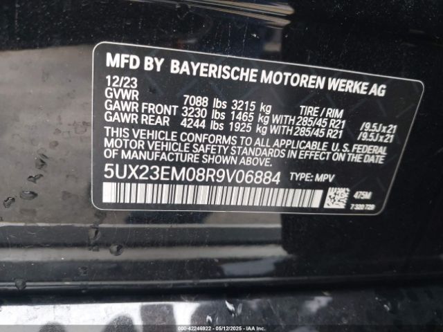 5UX23EM08R9V06884 BMW X7 Xdrive40i