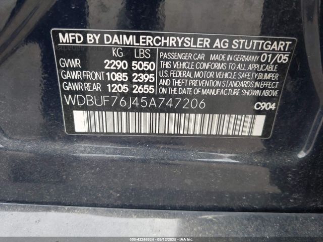 2005 MERCEDES-BENZ E 55 AMG WDBUF76J45A747206 Photo 8