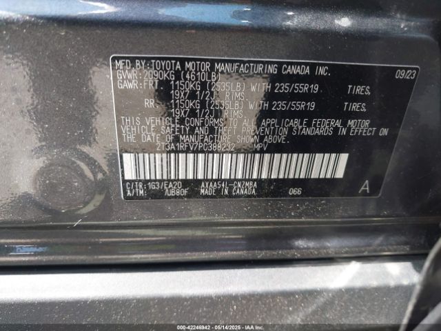 2T3A1RFV7PC388232 Toyota Rav4 Xle Premium