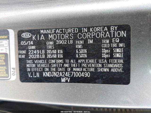 KNDJN2A24E7100490 KIA Soul