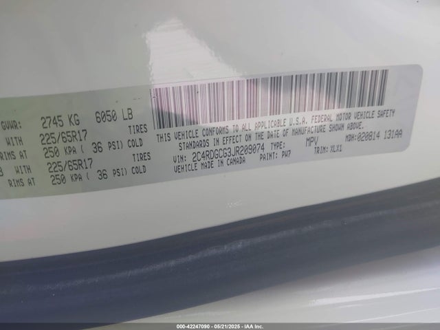 Dodge Grand Caravan Sxt 2018 2C4RDGCG3JR209074 Image 9