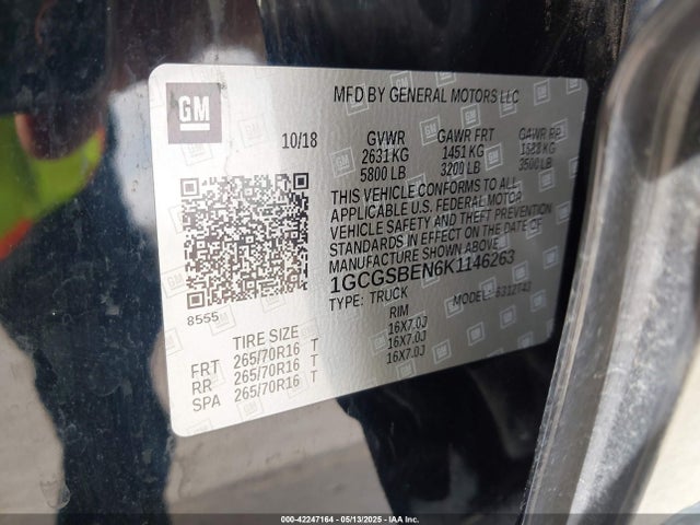 1GCGSBEN6K1146263 Chevrolet lg2 - di: direct injection, vvt: variable valve timing, alum, var2, gen2