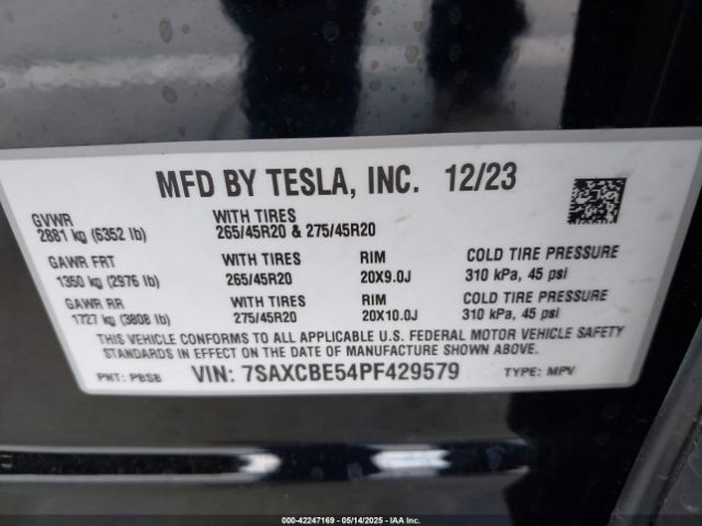 2023 TESLA MODEL X 7SAXCBE54PF429579 Photo 8